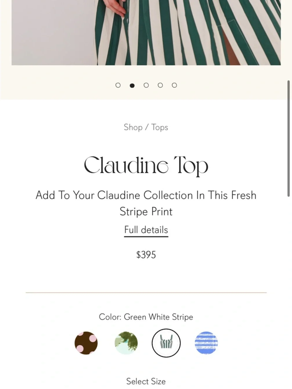 Cara Cara Green & White Striped Two-Piece Set with Woven Belt - Picture 4 of 11